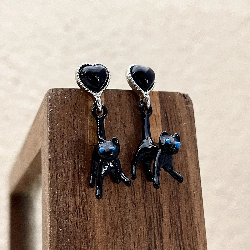 2023 Neue Lustige Kleine Schwarze Katzen-Ohrringe für Frauen, Modische Niedliche Tier-Ohrstecker, Mode-Party-Schmuck, Geschenke, Großhandel – Detail 24