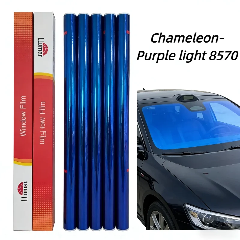 

Premium LLumar Colorful Film Chameleon Purple Light 8570 75-80% VLT 99% UV 80%IRR Nano Ceramic High Light Transmission Tint
