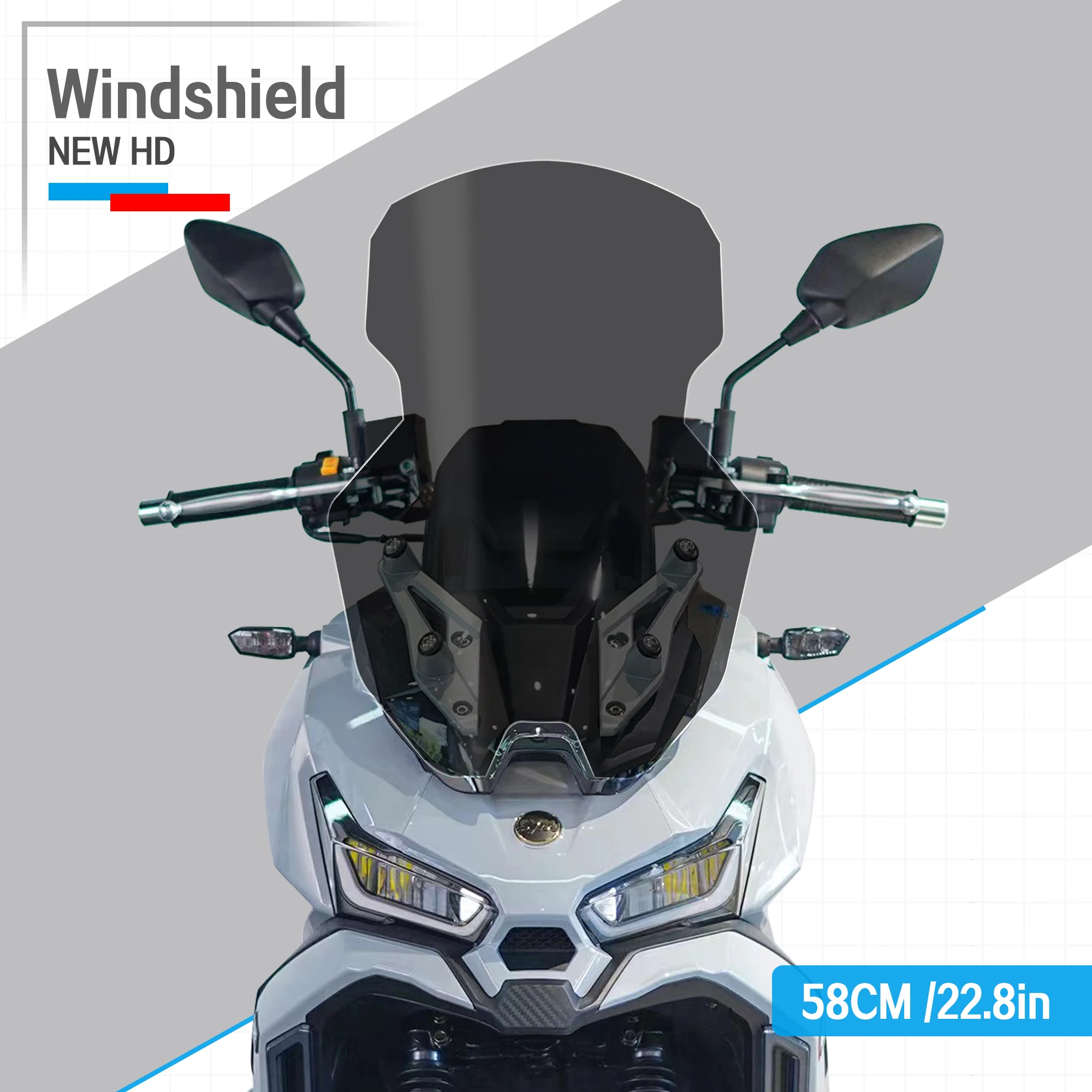 Windshield For SYM ADX 125 adx125 2023 2024 Motorcycle Accessories With bending Windshield Wind Deflectors Front Screen