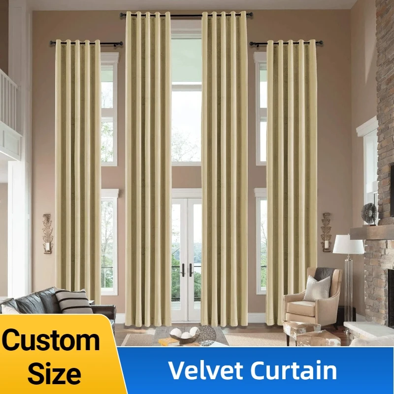 400cm Height Extra Long 310CM Velvet Curtains 75% Blackout 450CM High Ceiling Drapes Window Blackout Curtain Living Room Bedroom