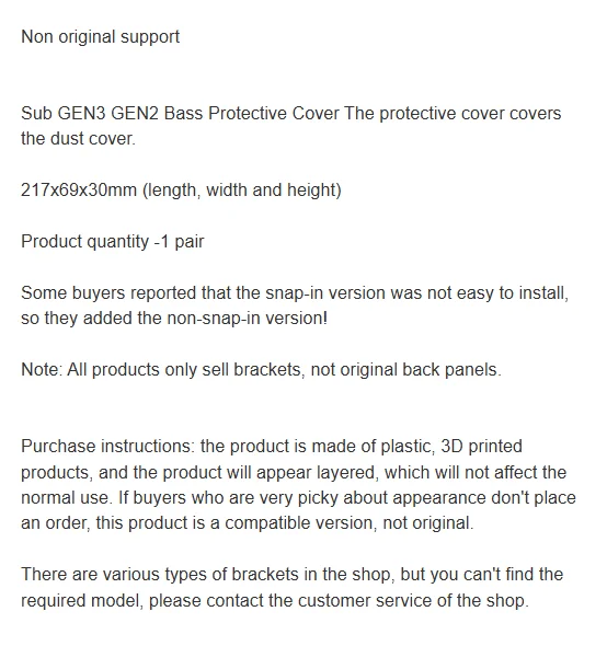 WYORESY for Sonos Sub GEN 1/2/3/4 Dust‑Proof Cover Prevent Accidental Touch And Protect Woofer Unit