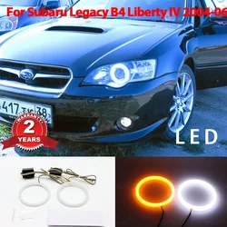 Dla Subaru Legacy B4 Liberty IV 2004 2005 2006 Car Styling Milk White Light SMD LED Angel Eyes Ring Kit Turn Signal Light