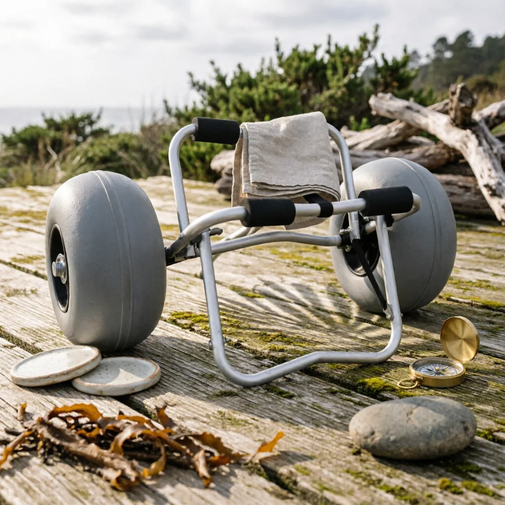 

Beach Kayak Trolley Trolley Soft Sand Friendly Kayak Trolley Paddle Board Carrier Portable Airless Tire Trolley Large Wheels