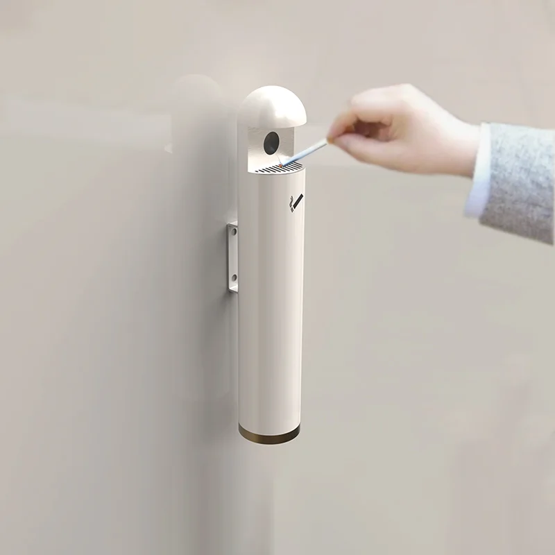 Wall-mounted ash column, outdoor smoking area, wall-mounted cigarette butt collector, stainless steel ashtray customization
