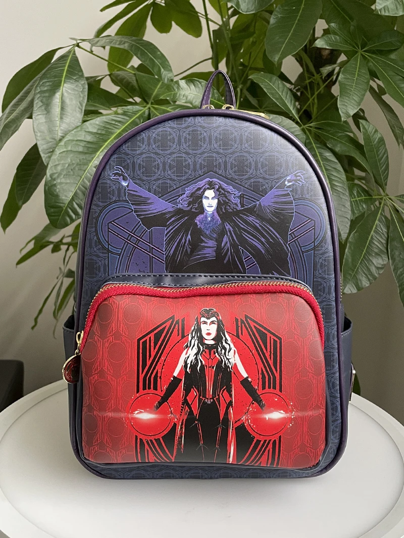 Disney Scarlet Witch Peripheral PU Backpack Leather Fashion Brand Backpack Best Birthday Gift Outdoor Bag Beautiful Mochila