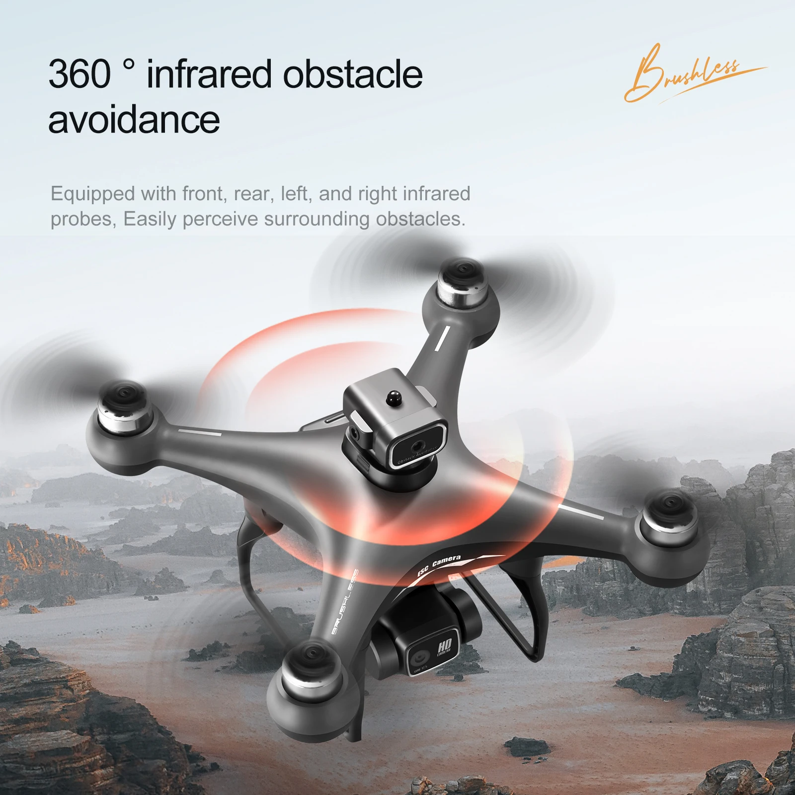 طائرة بدون طيار S116 Global Professional، مزودة بمحركات بدون فرش، وتثبيت التدفق البصري، وكاميرا قابلة للتعديل 480P، وواي فاي FPV