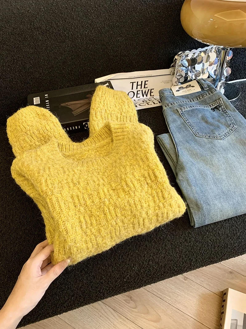 Thiened Oversized Long Sve Women's Knitwear Autumn Winter Outerwear Soft Cozy Casual Design Sensation Commute Sle