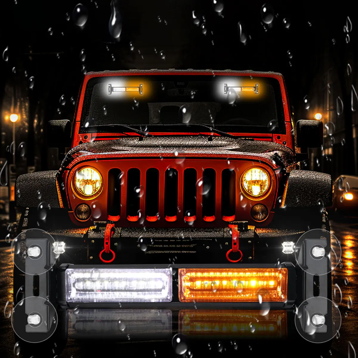 

1/2sets Car LED Work Light With Suction Cup Car Window Strobe Emergency Warning Signal Lamp 12V 24V for Truck Off road ATV SUV