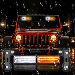 1/2sets Car LED Work Light With Suction Cup Car Window Strobe Emergency Warning Signal Lamp 12V 24V for Truck Off road ATV SUV