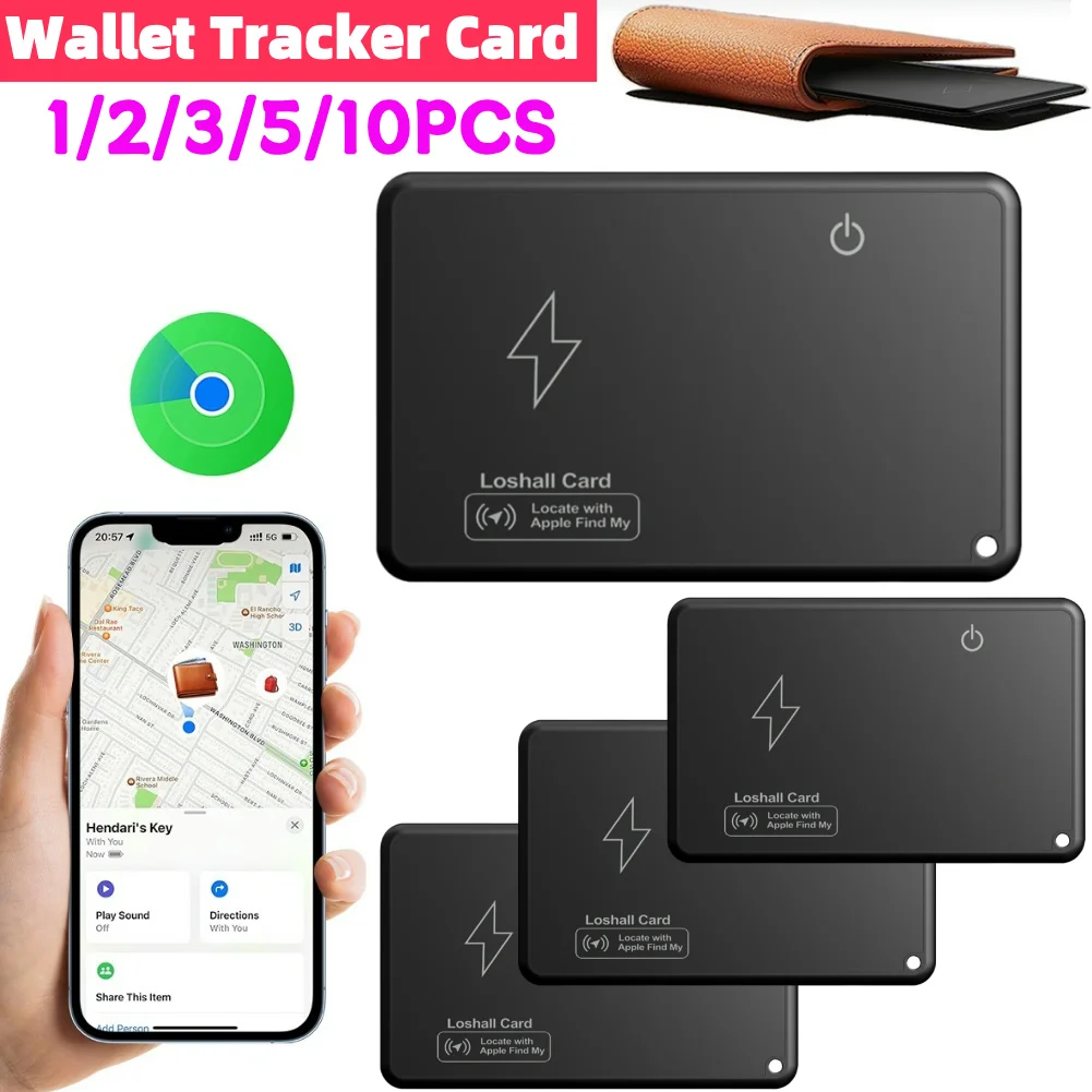 

Wallet Tracking Card Ultra-thin GPS Location Smart Anti-loss Tag for iPhone Find My Bluetooth Device Wireless Charging Tracker