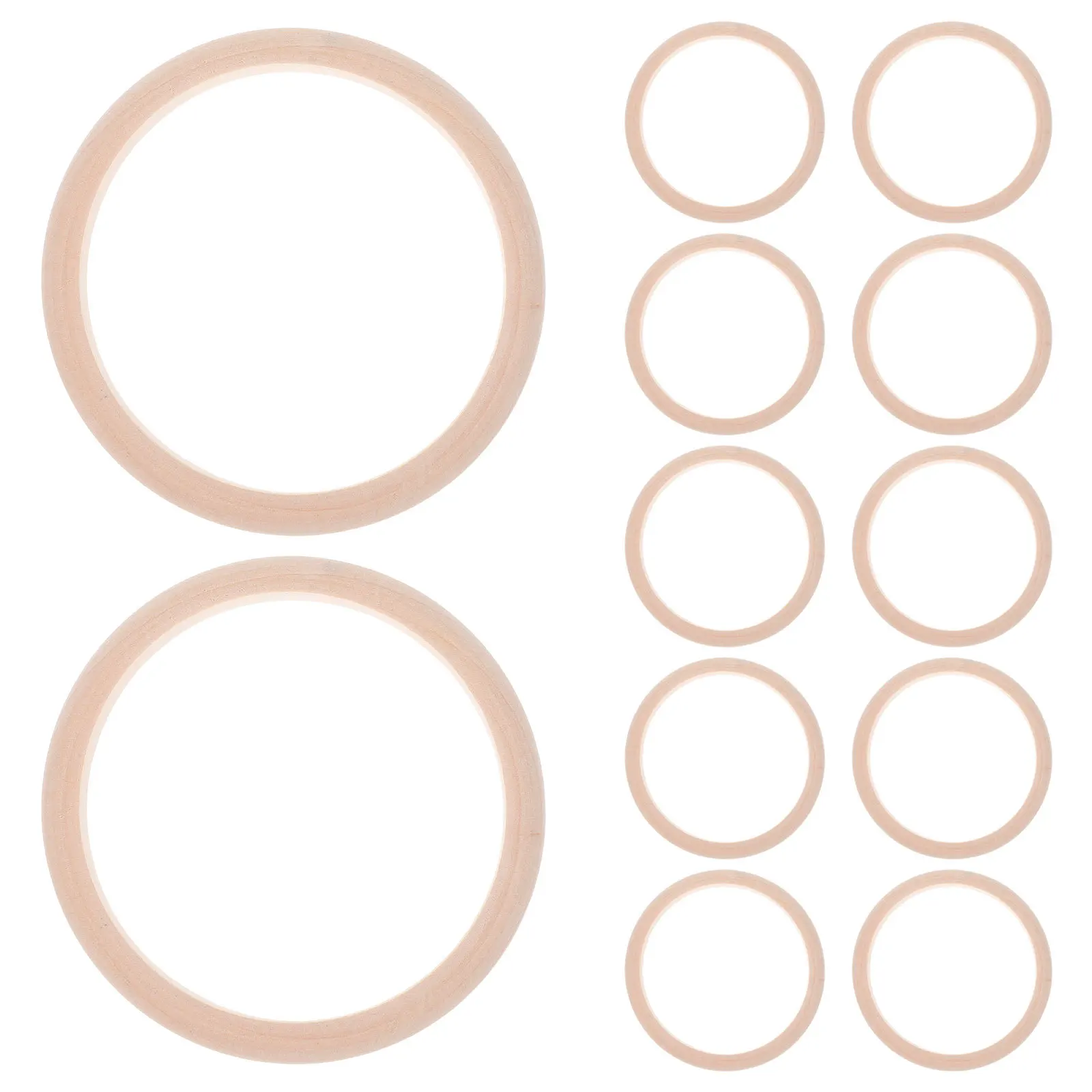 

12Pcs DIY Wooden Rings for Crafts Lightweight Comfortable Unpainted Bangle Connectors for Personalized Accessories