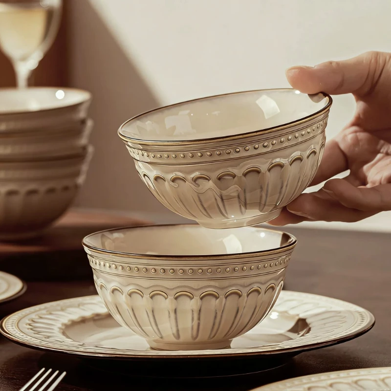 Nordic Modern Dinner Set Plates Unique Aesthetic Elegant Luxury Dinner Set Ceramic Bowl Christmas Bajilla Ceramica Dinnerware view 2