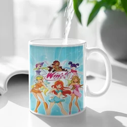 Girl-w-winxカトゥーンクラブセラミックマグ、かわいいコーヒー、紅茶、ミルク、ステージマグ、ハンドル付きカップ、ノベルティギフト