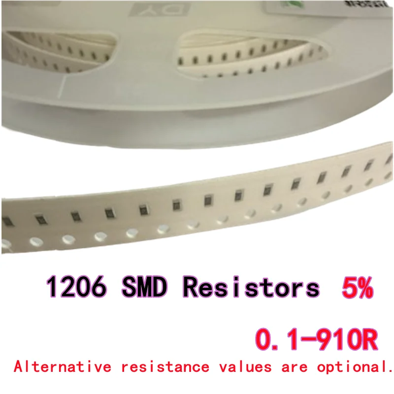 

100PCS 1206 SMD Resistors 5% Tolerance 0.1-910R 150R 160R 180R 240R 249R 270 300R 330R 8.2R 9.1R