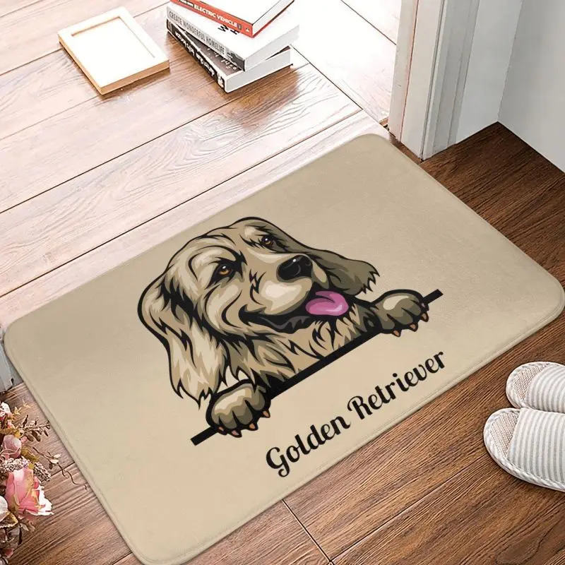 Peeking Dog Golden Retriever Doormat Mat Anti-Slip Bathroom Kitchen Garage Living Room Entrance Rug Carpet 40*60cm