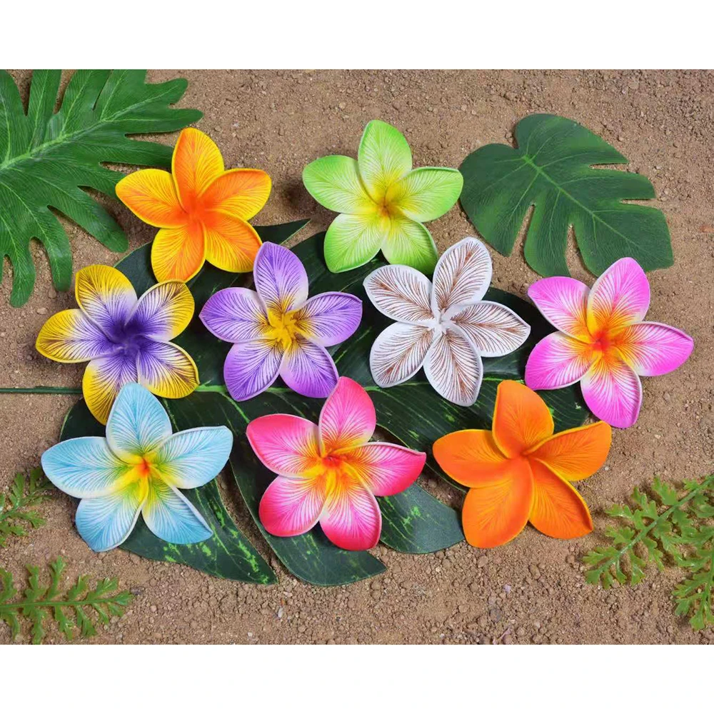 New Design 9CM Artificial EVA Foam Flowers Hair Pick Island Party Decorative Hairpieces Women Daily Floral Decoration