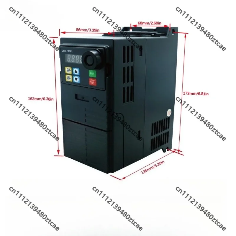 Compact VFD Variable Frequency Drive 0.4/0.75/1.5/2.2KW 220V 380V For CNC Spindle Speed Regulation