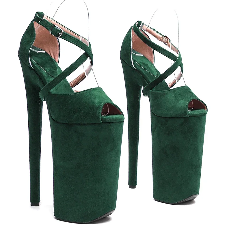

Leecabe 26CM/10inches Suede Upper exotic stripper heel High Heel platform sandals Pole Dance shoes