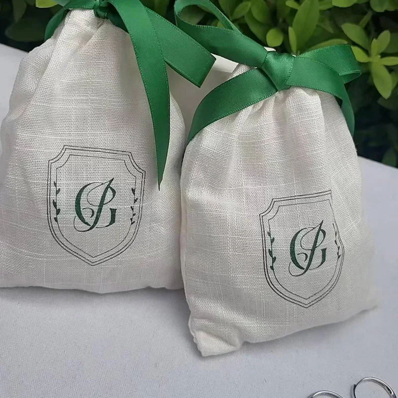 Cotton Linen Gift Bags 5x7cm 7x9cm 8x10cm 9x12cm pack of 50 Wedding Birthday Candy Party Sack Jewelry Jute Drawstring Pouches