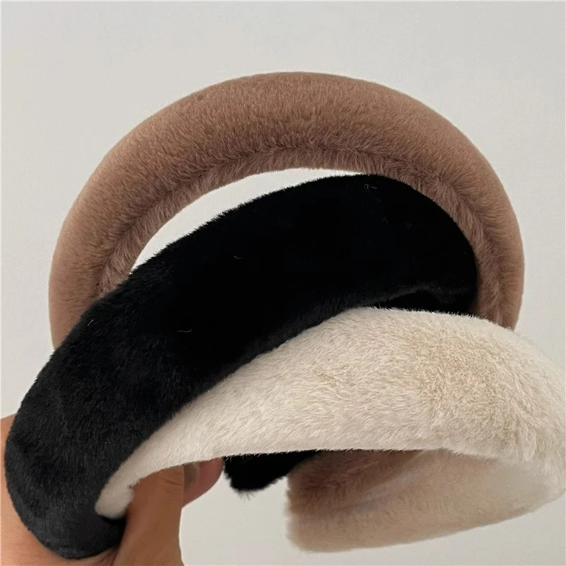 Retro Winter Imitation Mink Fur Faux Fur Hairbands Women Girls Plush Widen Thicken Soft Hair Hoop Hair Accessories Headband