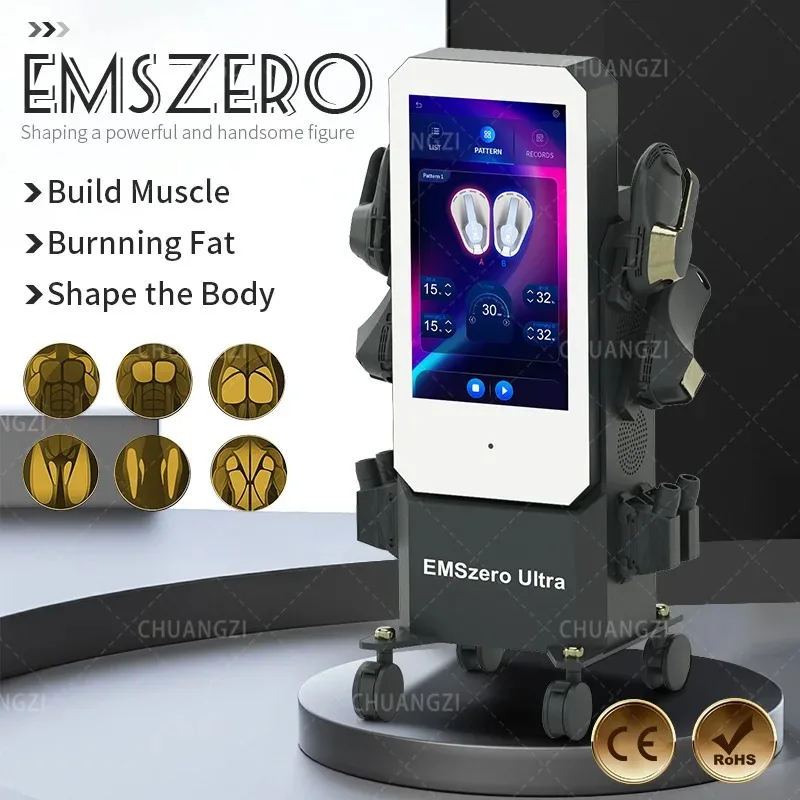 Emszero NEO 6500W 14 Tesla EMS เครื่องปั้นกล้ามเนื้อเครื่องกระตุ้นกล้ามเนื้อโนวาอุปกรณ์นวดกระชับรูปร่างร้อน