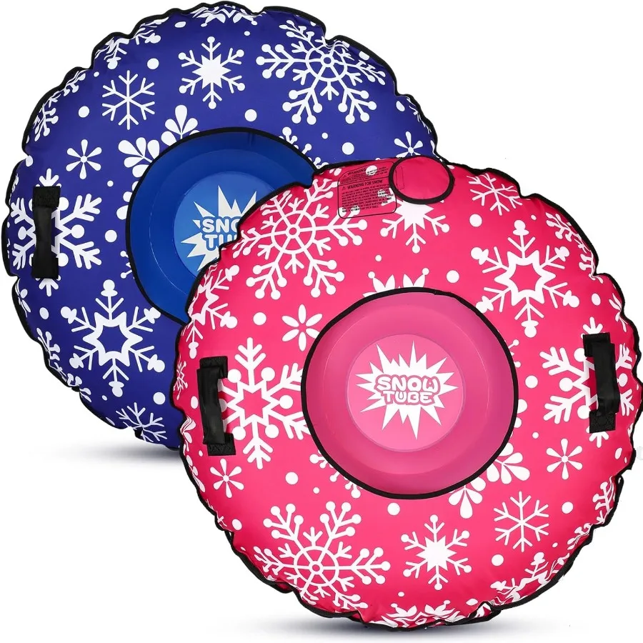 أنابيب الثلج 47 بوصة زلاجات الثلج القابلة للنفخ مع مقابض للبالغين زلاجات سفلية سميكة شديدة التحمل ألعاب شتوية للرياضات الخارجية Sl