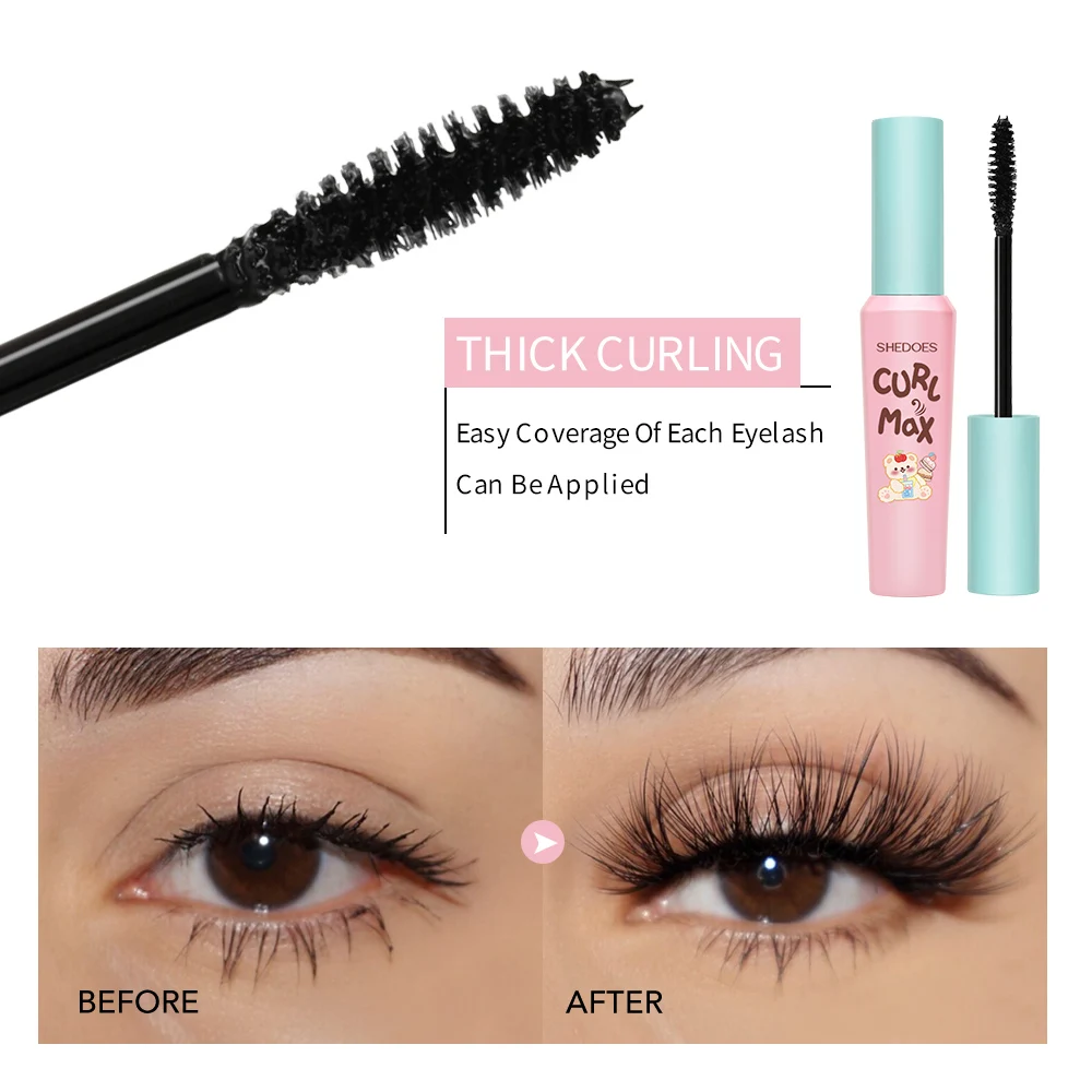 1PC カールマスカラ、防水性と耐汗性、塗りやすい、自然なメイク効果