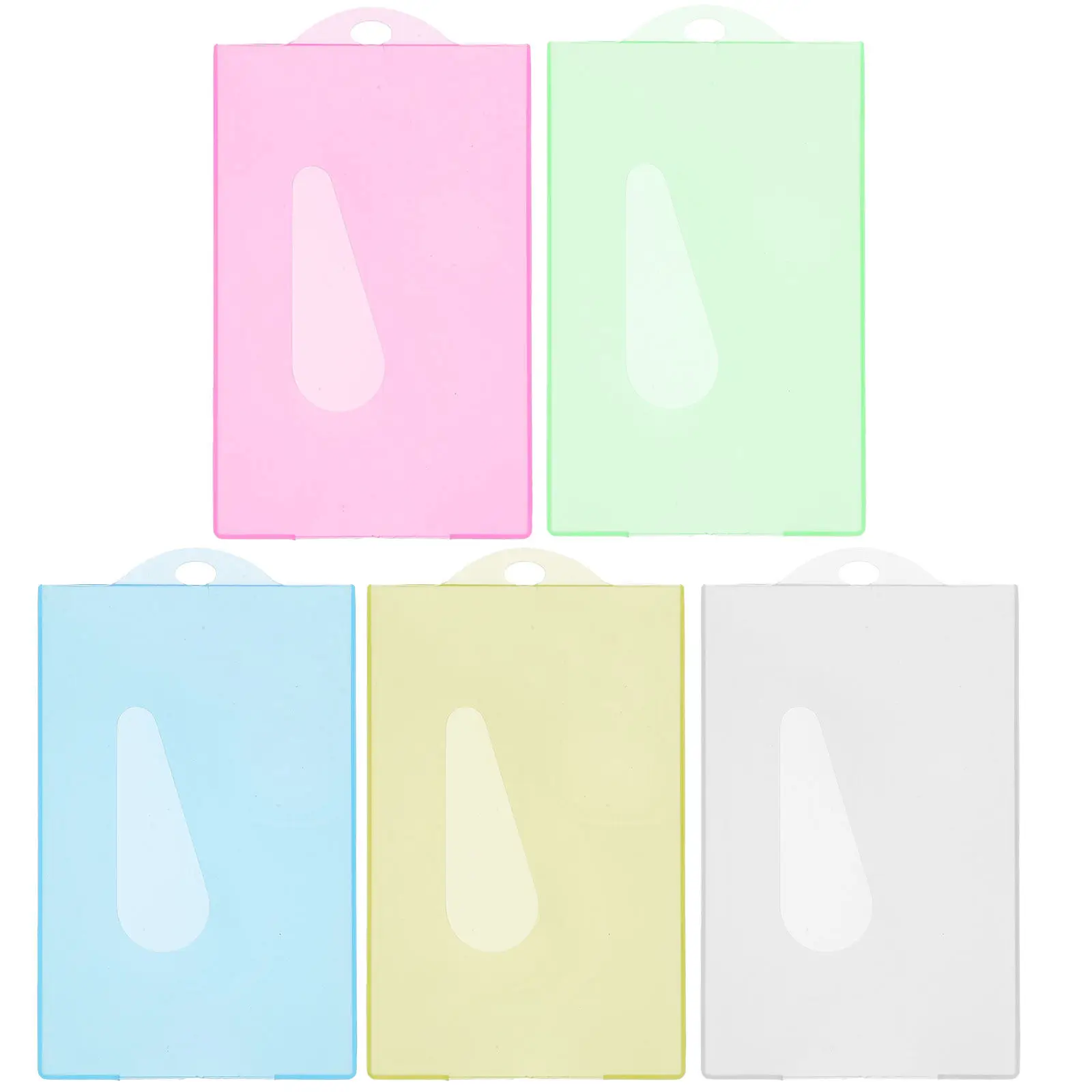 

30Pcs Candy Color Card Holders Transparent Protective Sleeves for Game Trading Name Tag Id Cards Clear Badge Protector Cover