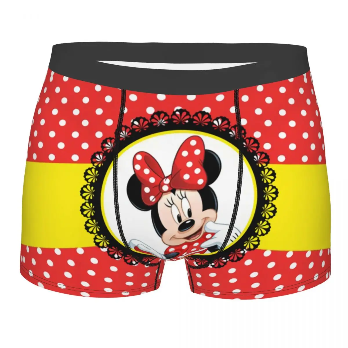 

Мужские трусы-боксеры с принтом Минни Маус в стиле аниме, дышащие, с мультяшным рисунком, мягкие, для мужчин