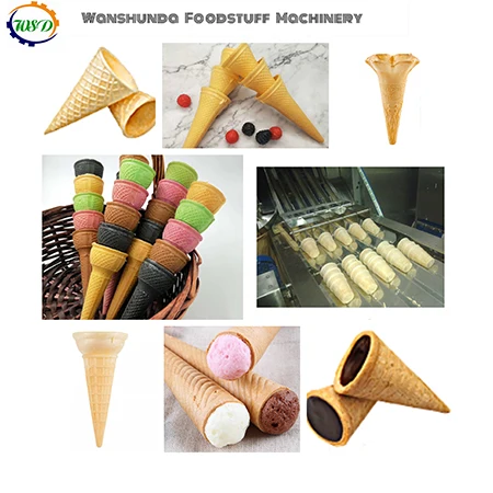 Macchina professionale per cono di wafer, cono gelato, produzione di tazze per waffle commestibili, prodotta in Cina