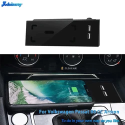 Car Charging pad For Volkswagen Passat B8 CC Arteon wireless charger trim quick fast charge phone holder Interior