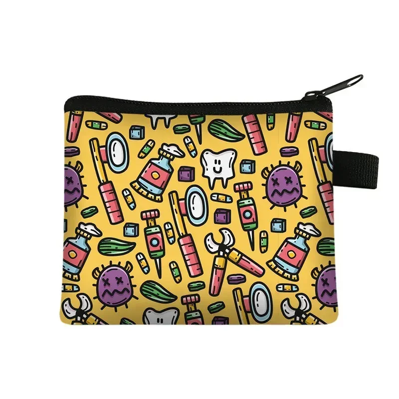 Mini monedero cuadrado para estudiantes, bolsa de almacenamiento Kawaii para llaves, portatarjetas de crédito, identificación, autobús, monedero lindo