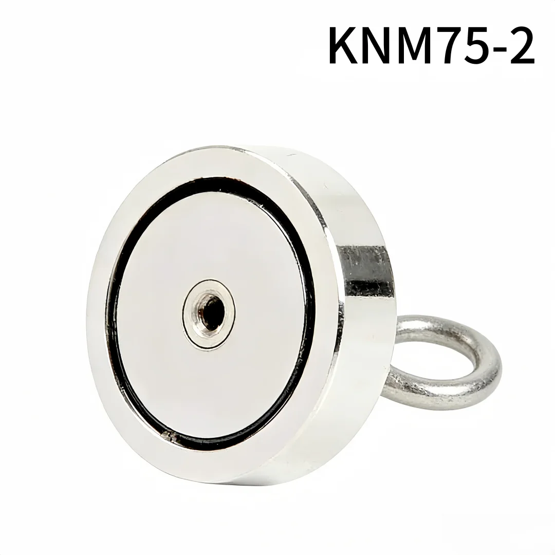 D75-2 Double Holes Round Strong Magnet Pot Fishing Magnet D75-2 Salvage Fishing Hook Magnets Permanent Powerful Magnetic Magnet