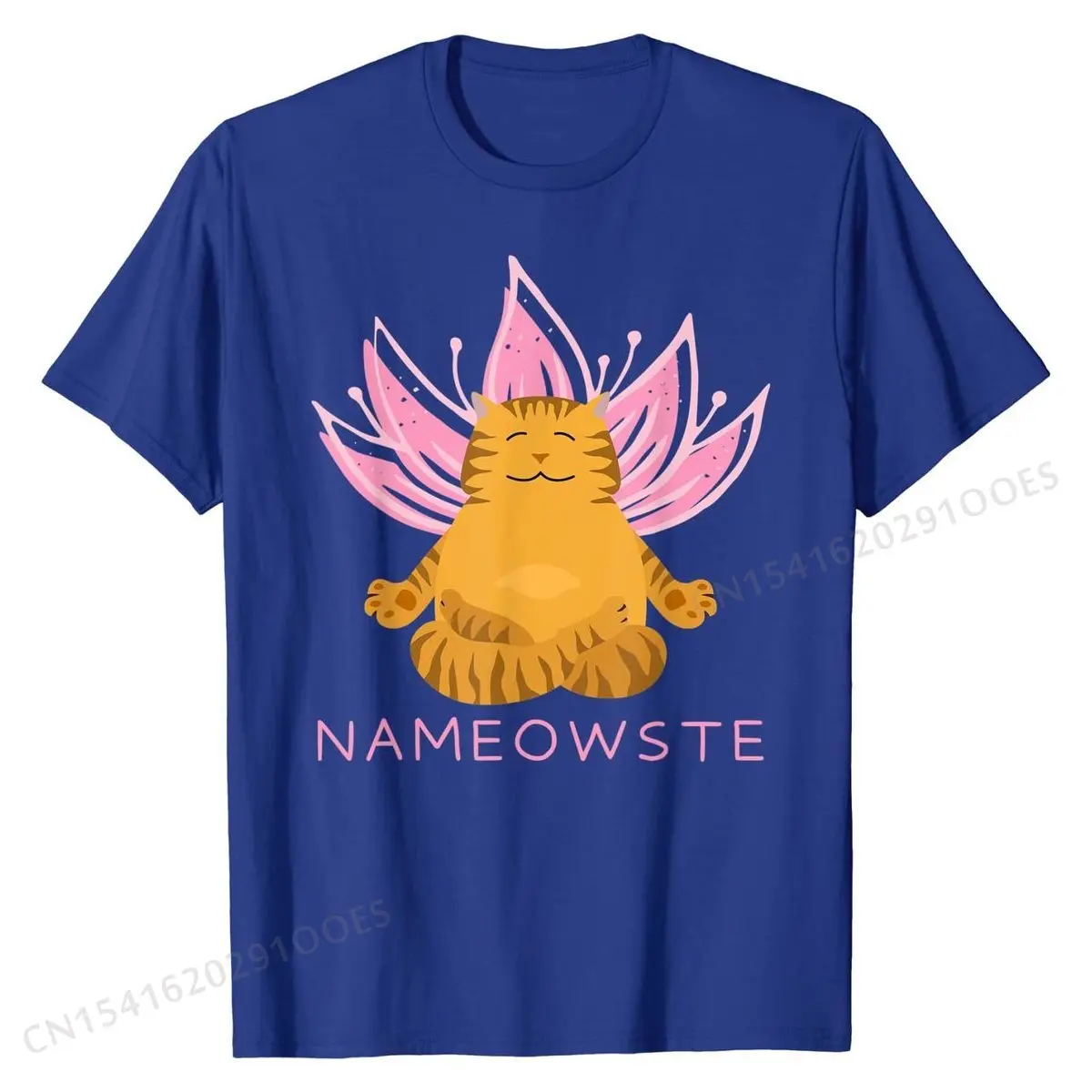 NaMEOWste - Funny Meditation &  T-Shirt Printed T Shirts Prevailing Tops & Tees Cotton Man Custom