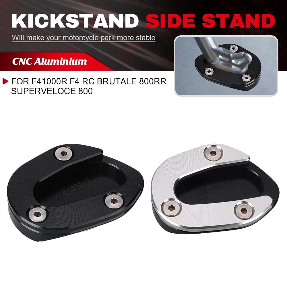 

Side Stand Motorcycle Kickstand Extension Pad Support Plate Enlarge For MV Agusta F41000R F4 RC Brutale 800RR Superveloce 800