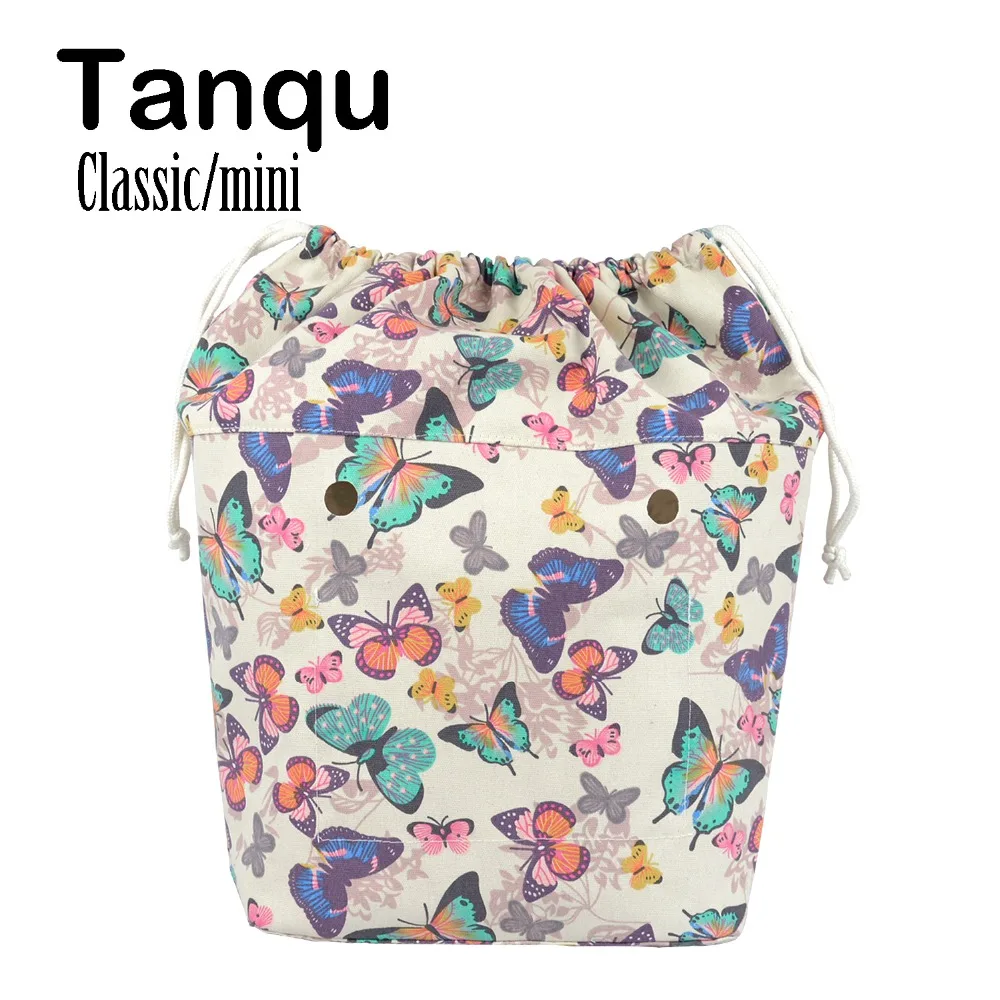 TANQU New Large Capacity Classic Mini Drawstring Colorful Inner Lining Insert  for Big Mini Obag Canvas Inner Pocket for O Bag