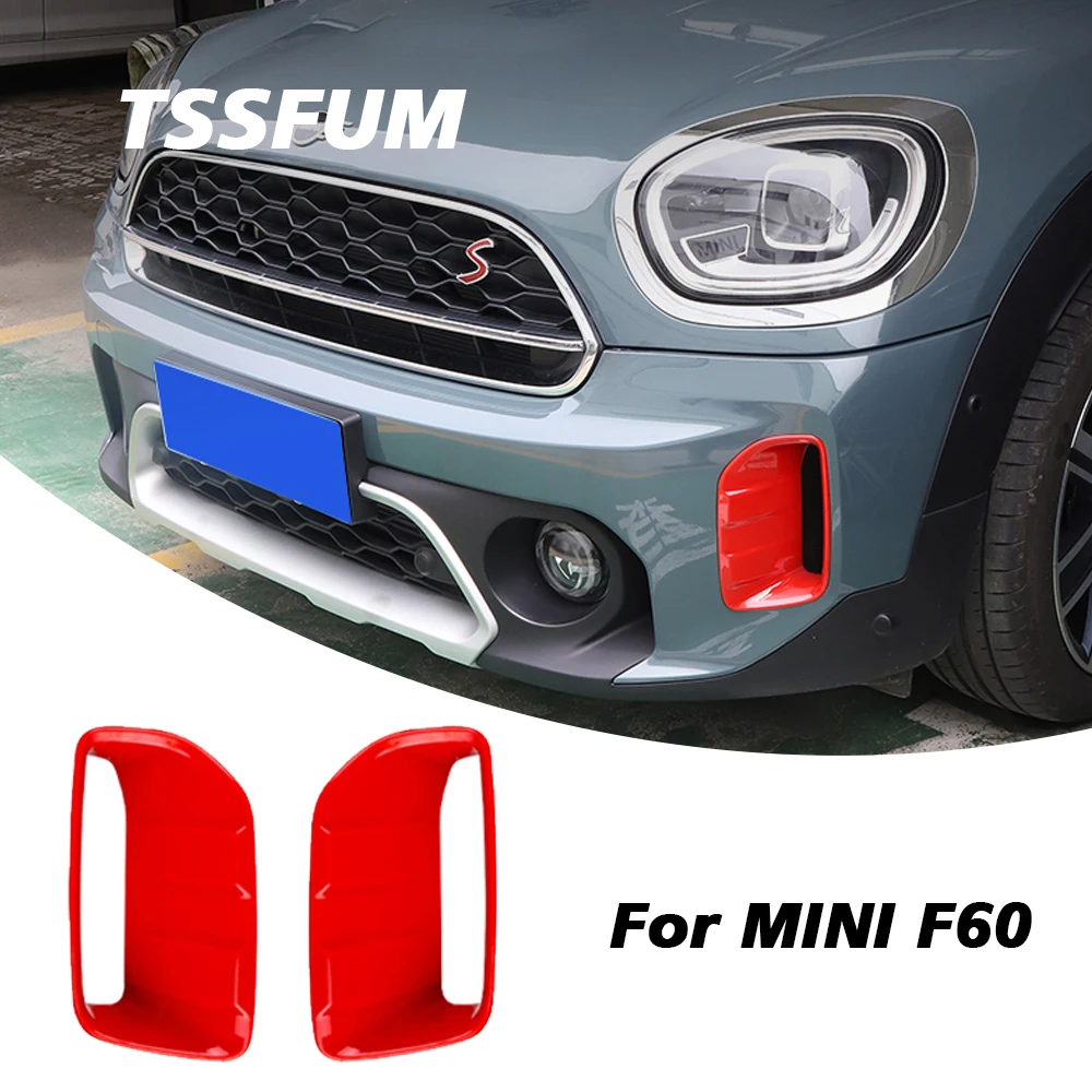 1Pair Car Styling For Mini Cooper Countryman F60 2020-2023 Car Front Bumper Air Inlet Decorative Shell Sticker Auto Accessories