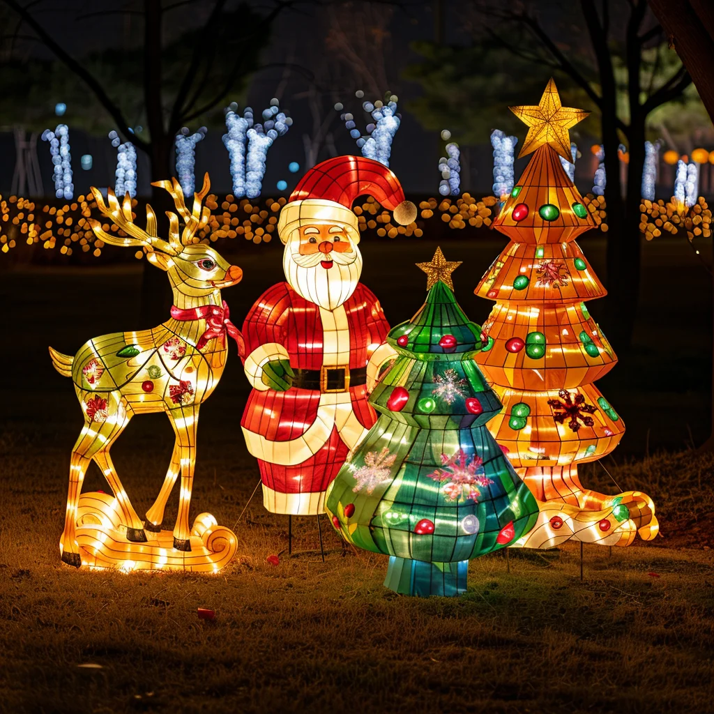 

2025 Santa Sleigh Landscape Processing Custom Inflatable Christmas Decorations Outdoor Waterproof New Chinese Christmas Lantern