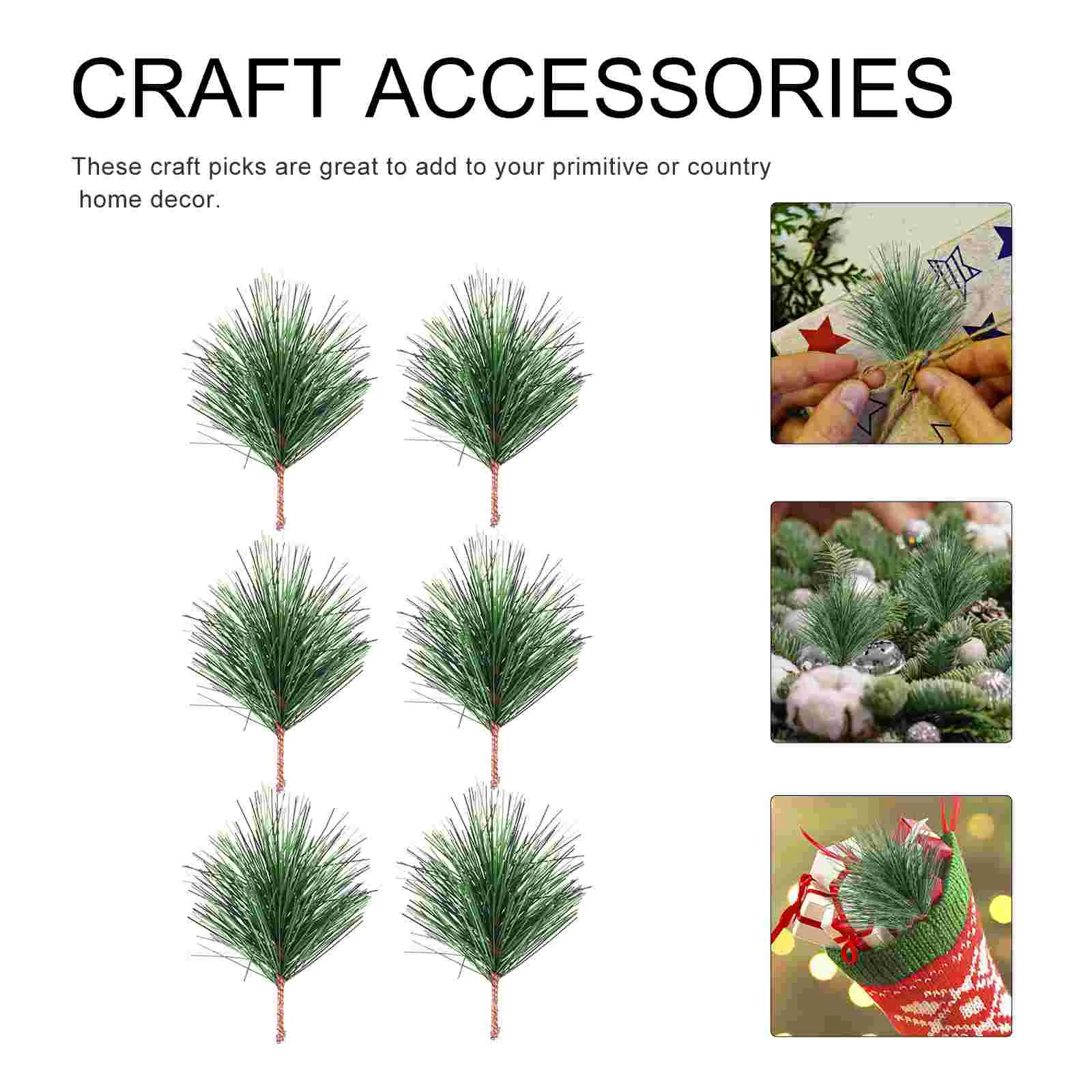 Ramas de rama de pino Artificial, adorno de árbol de púas de Navidad, suministros para fiestas, manualidades, plantas de imitación, guirnalda de interior