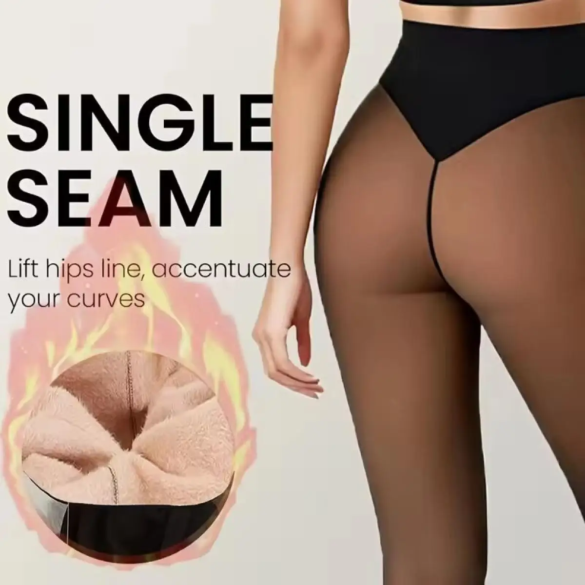 Warm Winter Thermal Tights For Women Fleece Lined Black Leggings Pantyhose V-High Waist Elastic Tummy Control Tights Stockings