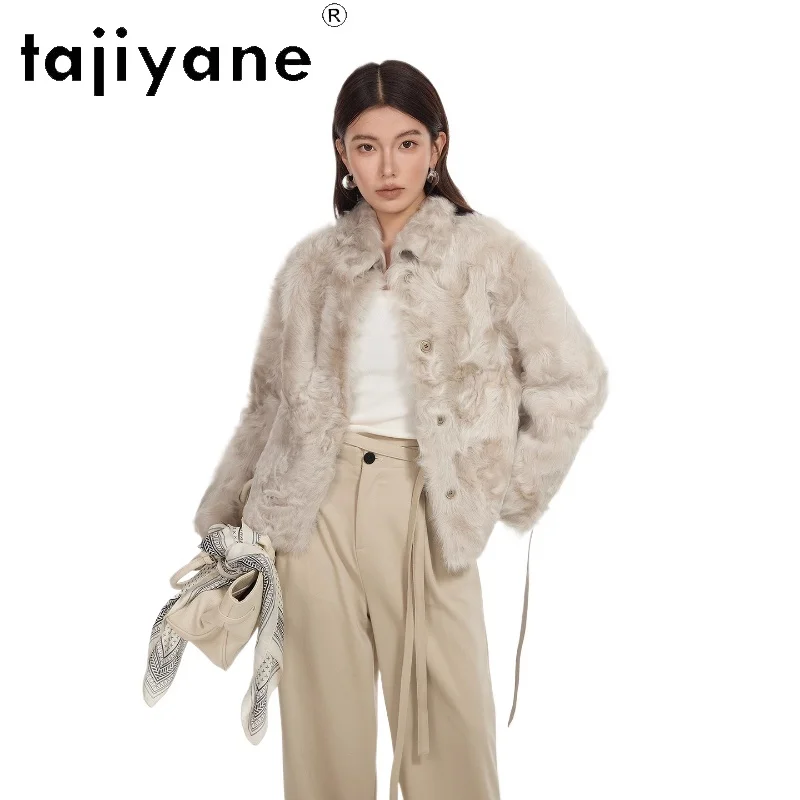 

TAJIYANE Natural Xiaohu Wool Sheepskin Fur Coat Women Chic Reversible Belt Outerwears Warm Coats Winter Woman Clothes 2025 шуба