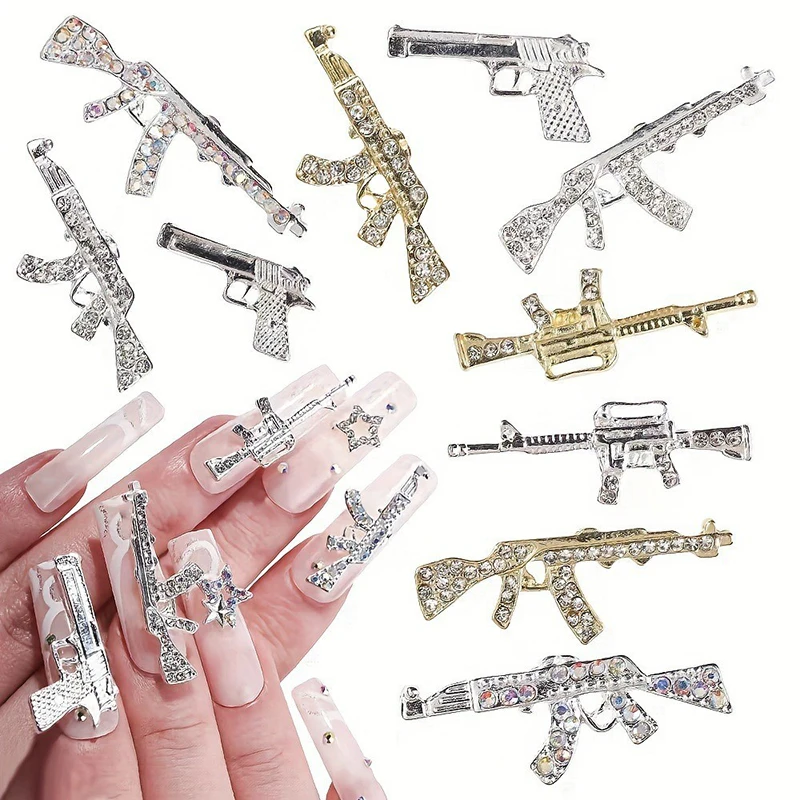 Multi-Style Nail Jewelry Set Brand logo Alloy Diamond Nails Resin Cartoon Rhinestones Nail Art Decorations Accessories