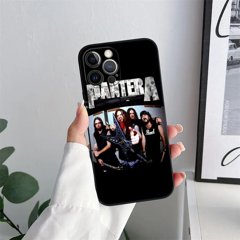 Dimebag Pantera Rock Band Darrell Phone Case for iPhone 11 15 Pro Max Case Coque 14 Plus 13 Pro 12 X XS XR 7 8 SE TPU Soft Cover