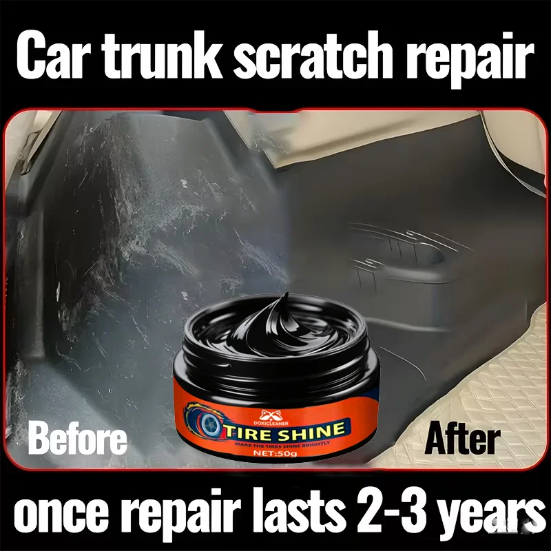 타이어 광택 및 플라스틱 복원 페이스트 - 흠집/산화 제거, 타이어/트림 광택 복원, 자외선 차단, 5분 솔루션