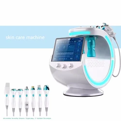 7 In 1 Ice Blue Magic Ultrasound Skin Care Cryotherapy Microdermabrasion Machine Mirror Skin Analyzer Oxygene Hydro facial