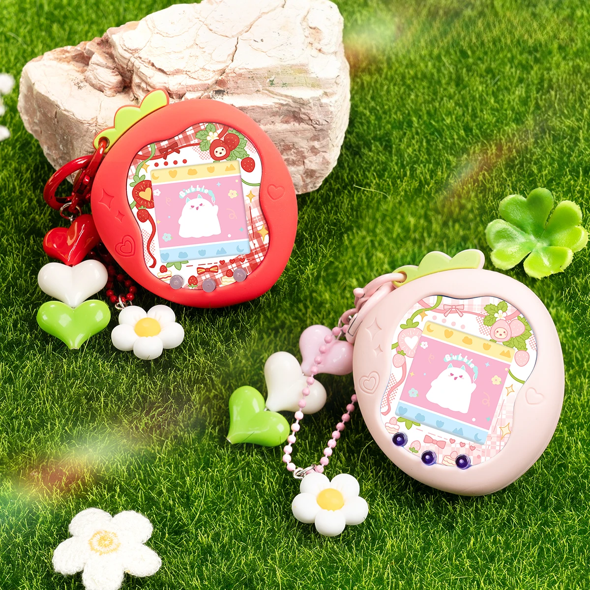 For Tamagotchi Uni Cute Apple/Strawberry Silicone Protective