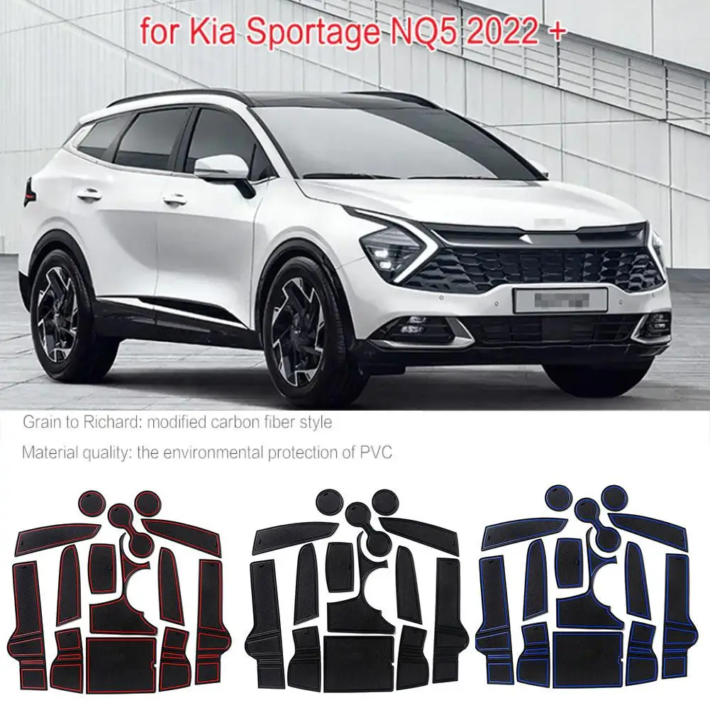 Anti-Slip Gate Slot Cup Mat North American/Korean Versions Accessories Non-Slip Pad For Kia Sportage NQ5 2021 2022 2023 V2U8