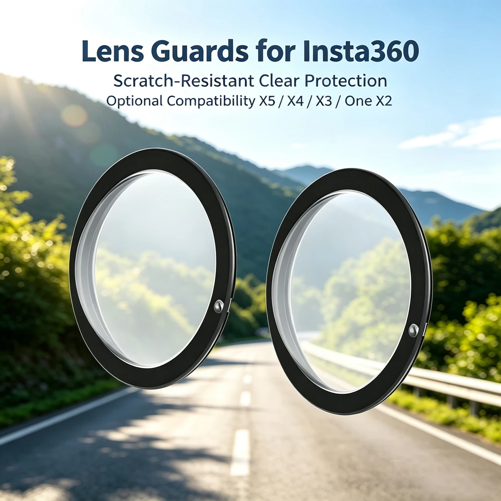 Protetor de Lente para Insta360 X5 X4 X3 One X2, Capa Protetora de Lente em PC Transparente, Resistente a Arranhões, Acessórios para Câmera de Ação, Conjunto de Par