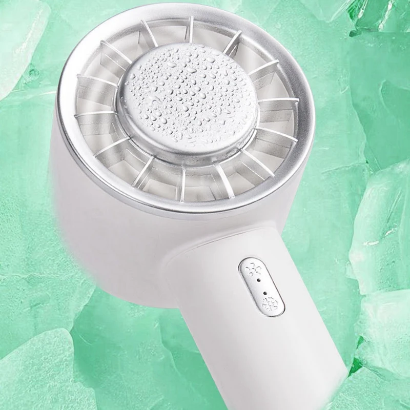 Портативный ручной вентилятор, портативный вентилятор, полупроводниковый охлаждающий аккумулятор 2200 мАч, USB, перезаряжаемый, белый