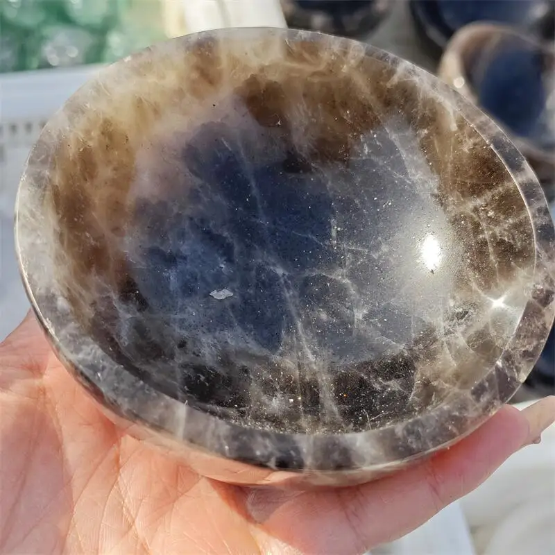 

Natural Fluorite Bowl Carving Healing Fengshui Stone Gemstones Office Home Decoration Holiday Gift 1PCS